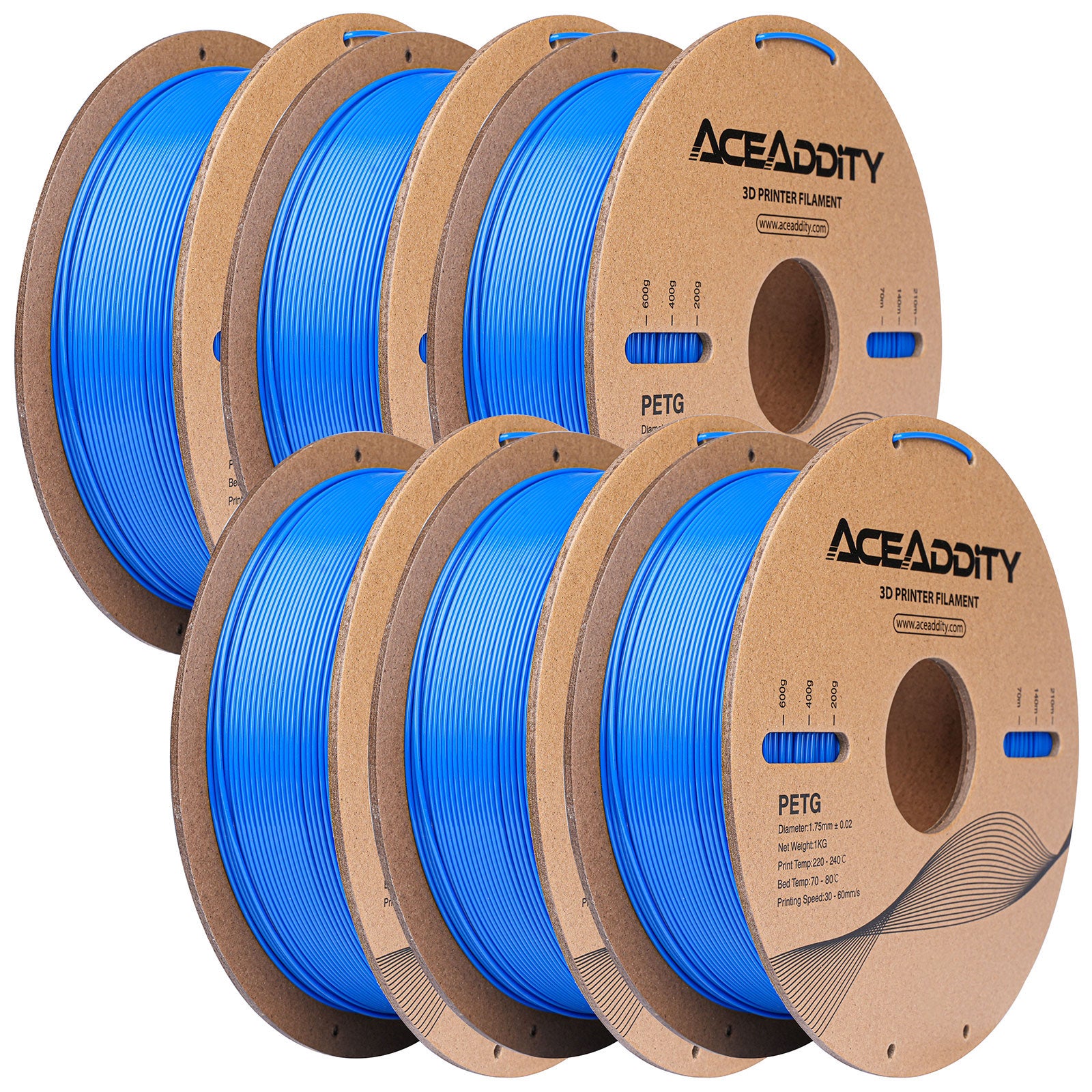 Aceaddity PETG Filament 1.75mm, 1kg Strong PETG 3D Printer Filament Dimensional Accuracy +/- 0.02mm