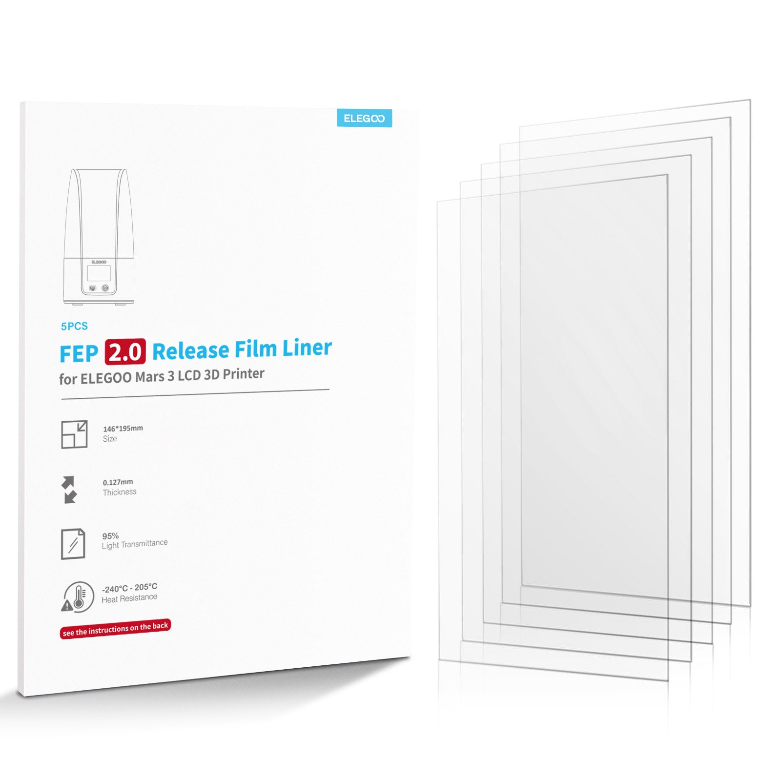 [Clearance Sale] ELEGOO Mars 3 Pro Resin 3d Printer + Free FEP Films (5pcs）