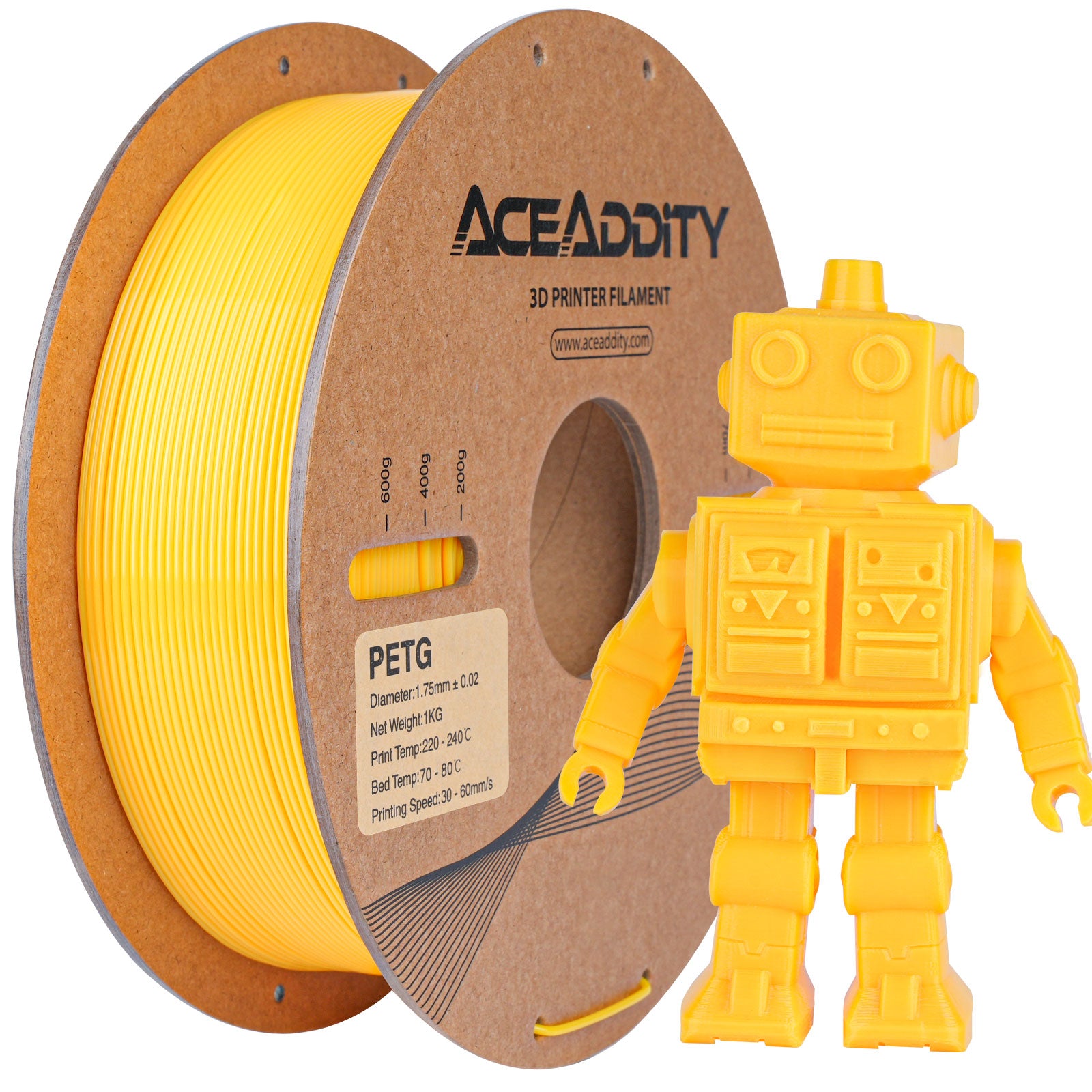 Aceaddity PETG Filament 1.75mm, 1kg Strong PETG 3D Printer Filament Dimensional Accuracy +/- 0.02mm