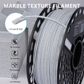 Marble PLA 3D Printer Filament, Stone-Like Texture, Dimensional Accuracy +/- 0.02 mm,1 kg Spool, 1.75 mm