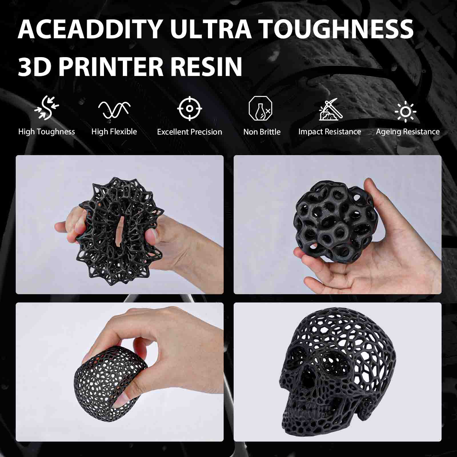 Aceaddity High Toughness 3D Printing Resin with High Precision & Excellent Ductility