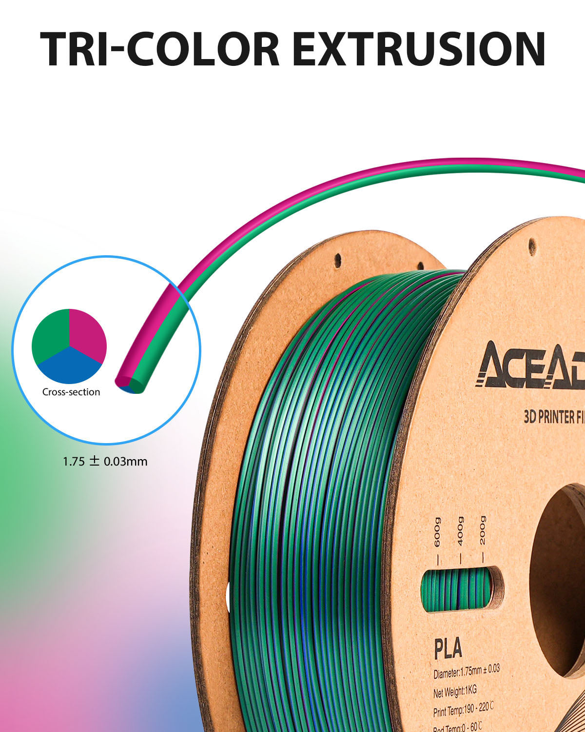 [Clearance Sale] Aceaddity Silk Multicolor PLA Get 4 at the Price of 3