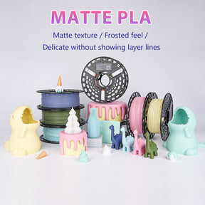 Matte PLA 3D Printer Filament, Dimensional Accuracy +/- 0.02 mm, 1 kg Spool, 1.75 mm
