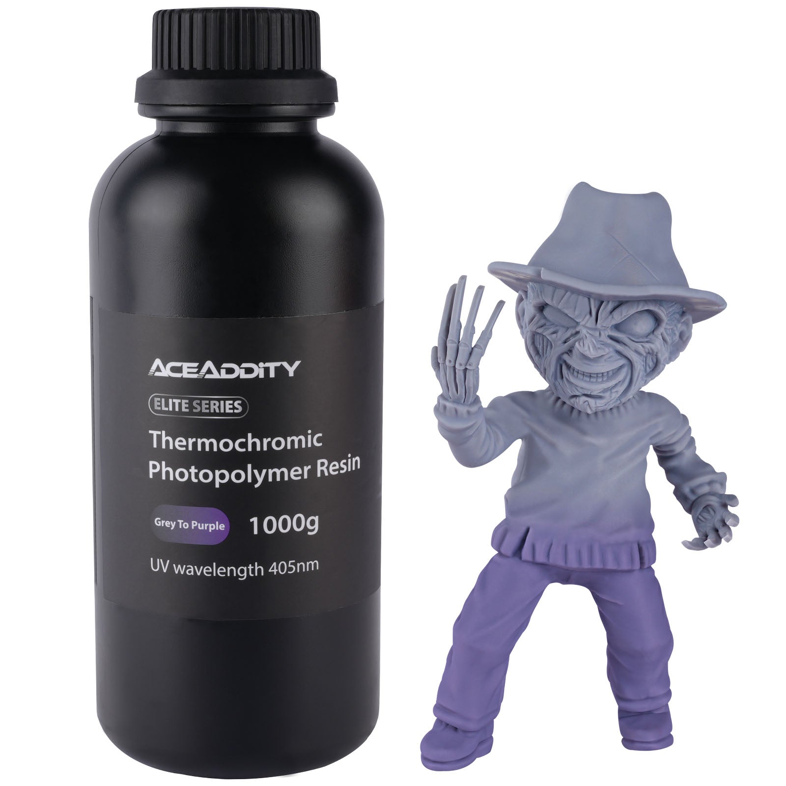 Aceaddity Thermochromic Resin Turning from Grey to Purple