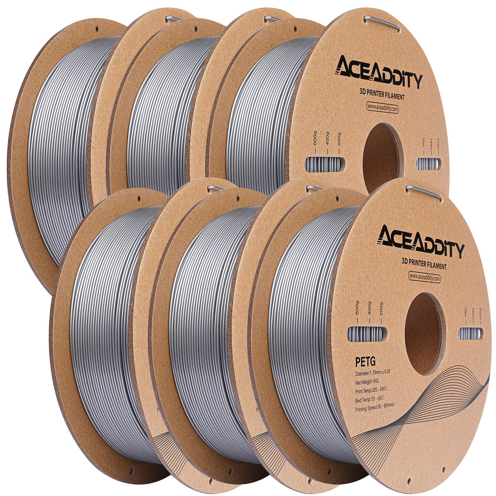 Aceaddity PETG Filament 1.75mm, 1kg Strong PETG 3D Printer Filament Dimensional Accuracy +/- 0.02mm