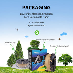 Wood PLA 3D Printer Filament, 30% Real Wood, Dimensional Accuracy +/- 0.02 mm, 1 kg Spool, 1.75 mm