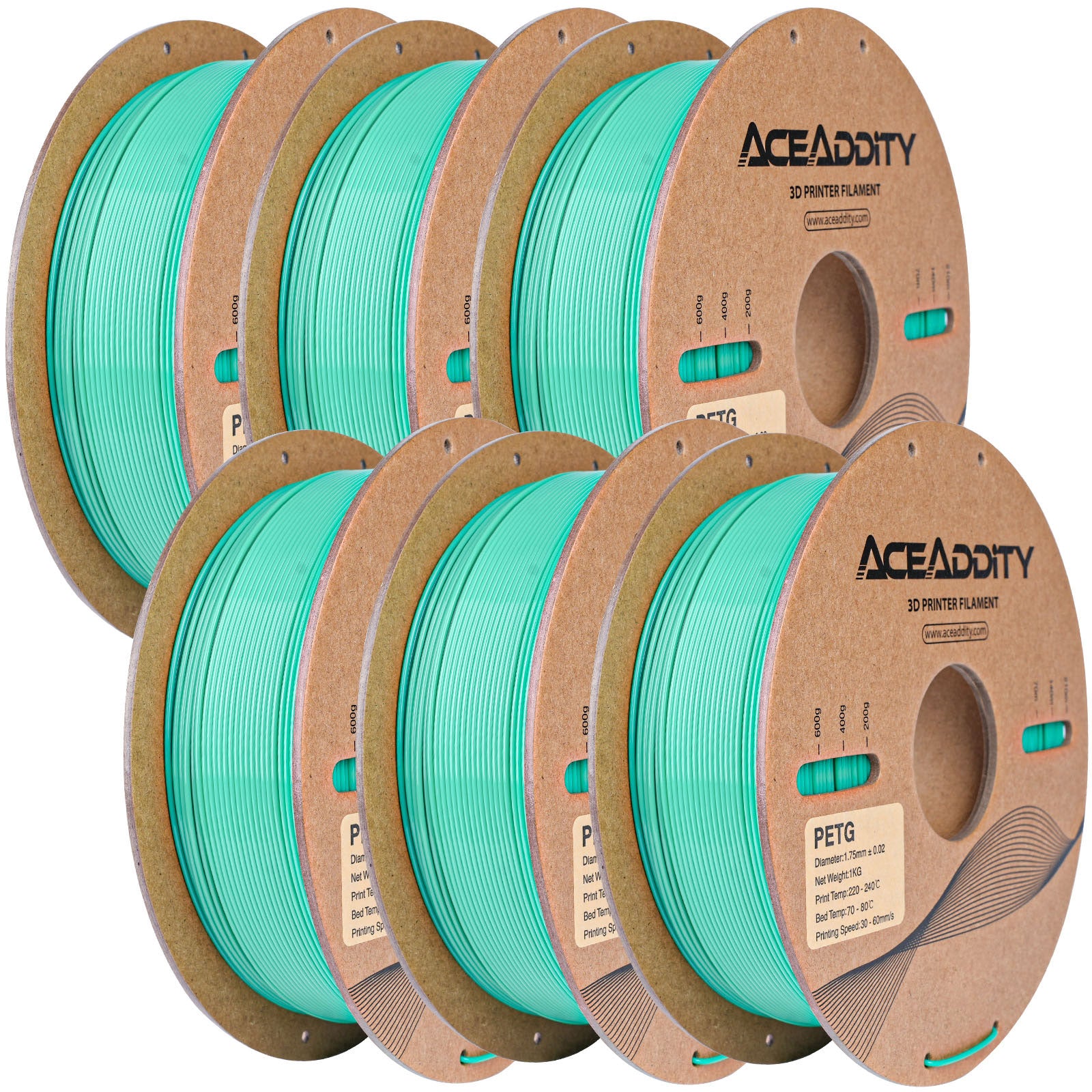 Aceaddity PETG Filament 1.75mm, 1kg Strong PETG 3D Printer Filament Dimensional Accuracy +/- 0.02mm