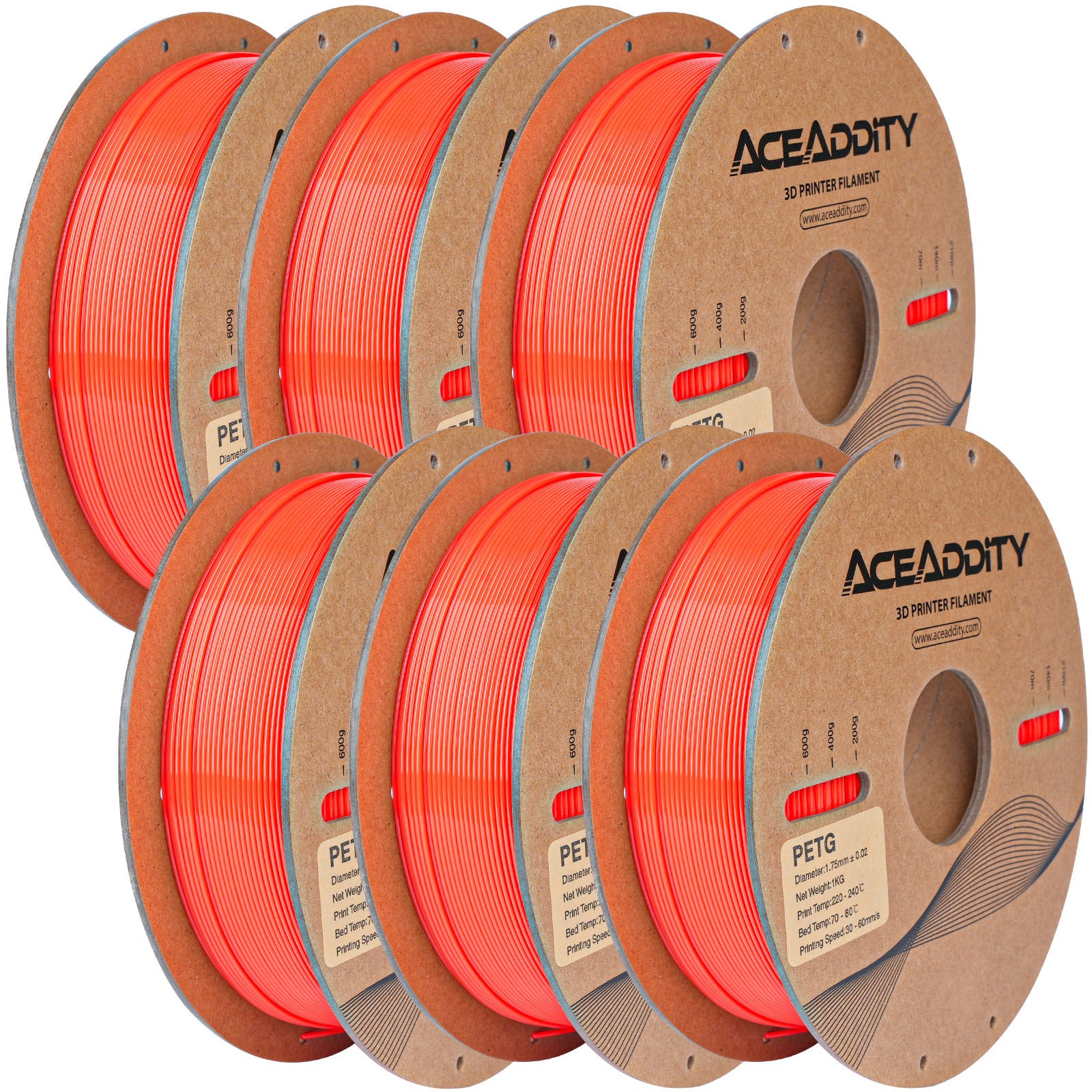 Aceaddity PETG Filament 1.75mm, 1kg Strong PETG 3D Printer Filament Dimensional Accuracy +/- 0.02mm