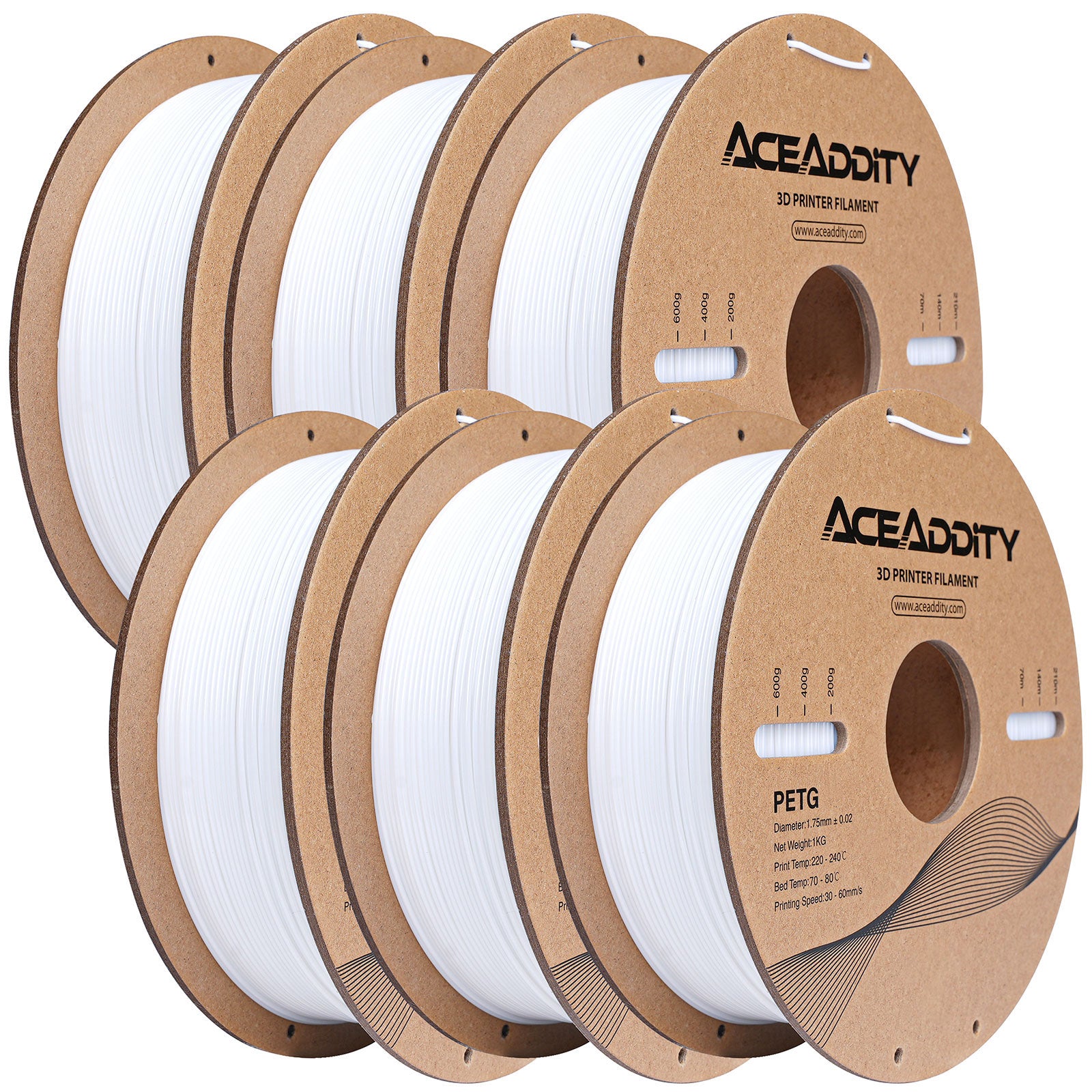 Aceaddity PETG Filament 1.75mm, 1kg Strong PETG 3D Printer Filament Dimensional Accuracy +/- 0.02mm
