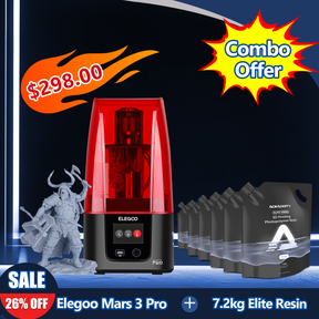 [Clearance Sale] ELEGOO Mars 3 Pro + Elite 8K Resin 7.2kg Combo Offer