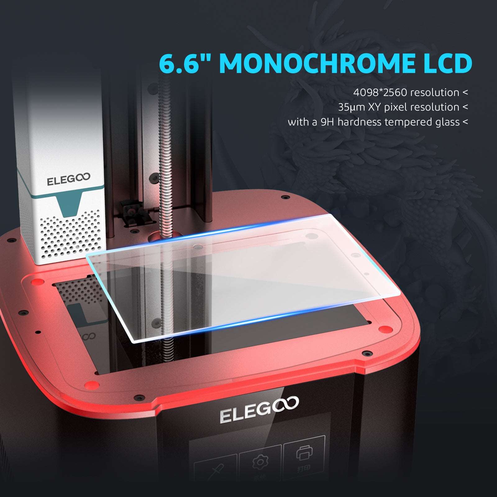 ELEGOO Mars 3 Pro 4k 6.66'' Mono Lcd Msla Resin 3d Printer