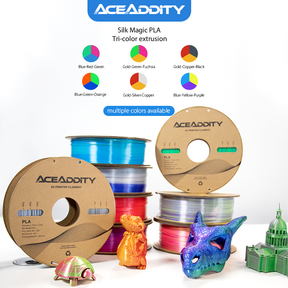 Aceaddity Silk Magic PLA 3D Printer Filament Three Color